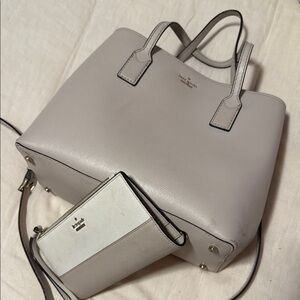 Kate Spade Silver Gray Tote Bag with Sleek Design